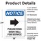 Signmission Please Ring Door Bell, 18 in W x Rectangle, Plastic OS-2PACK-NS-P-1824-V-17583 - alternate 4